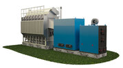 Furnace of type U over 350 kW with heat exchanger. Example of installation the furnace for drying cereal grain.
